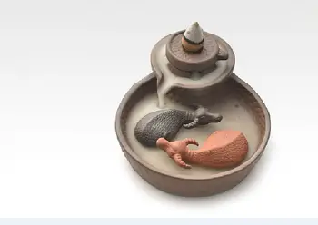 Liaudies Akmens malūnas keramikos amatai Moliuskui Smilkalų Degiklis papuošalai aromatas Kūgio Censer Smilkalų namų puošybai p5055
