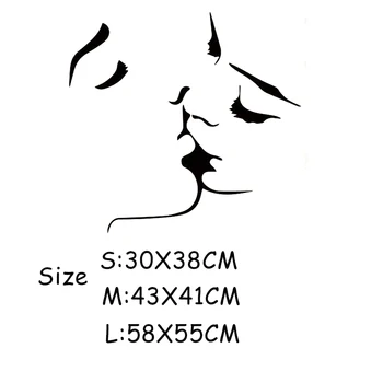 3D Kiss Siena Lipdukas Už kambarį Seksualus Romantišką Veidrodį Lipdukas Freskomis Lipdukai Miegamojo Puošimas Kambario Dekoro Salonas Parduotuvė Dekoro