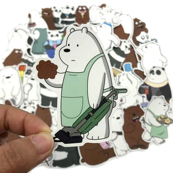 10/36Pcs/daug Animacinių filmų Cute Little Bear Lipdukas Žaislai, PVC, atsparus Vandeniui Grafiti Lipdukas Nešiojamas Bagažo Žaislas Automobilis Stilius