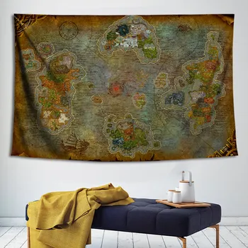 World of Warcraft Nostalgiškas Žemėlapis Plakatas Gobelenas Dekoratyvinis Dažymas Sienos Meno tapybos drobės sienos nuotraukas, už kambarį
