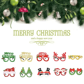 Kalėdų Dekoracijos Suaugusiųjų Vaikų Žaislai Santa Sniego Tika Akinius Rėmo Glittered Akiniai Vaikams Džiaugtis Kalėdų Dovana