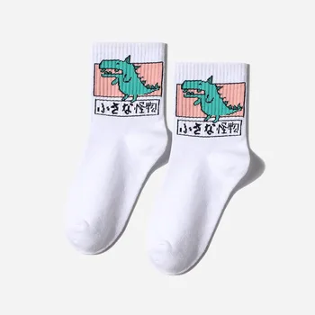 Naujas Mados Harajuku moterų, mergaičių, Hip-Hop ilgas kojines mielas Gyvūnų dinozaurų kojinės ponios juokinga japonijos animacinių filmų kojinės
