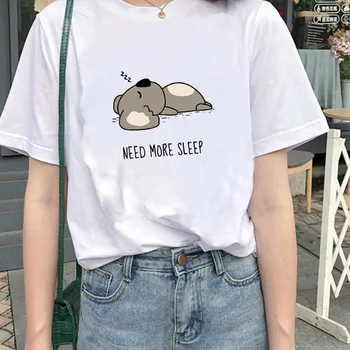 Koala Atspausdintas T-shirt Moterims, Vasaros Trumpas Rankovės marškinėliai Juokinga Marškinėlius Atsitiktinis O Kaklo T-shirt Lady Tee Viršų
