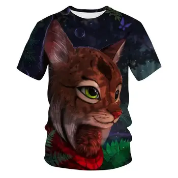 3D Spausdinimo T marškiniai Vyrams, Moterims Vasaros Harajuku Drabužių Hip-Hop Mados Berniukų ir Mergaičių Tees Viršūnes Mielas Gyvūnų Grafinis Fox T-Shirt