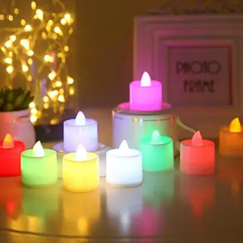 1pcs Kūrybos LED Žvakė Spalvotų Lempų Modeliavimas Spalvos Liepsna Arbata Šviesos Namuose Vestuvių, Gimtadienio Apdailos Namų Dekoro