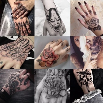 Vyrai tatuiruotė mažas magija vampyras tatuiruotė vertus rose tatuiruotės, veido, burnos vandeniui laikina tatuiruotė berniukų kūno menas lipdukai juoda