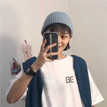 2021 naują albumą spausdinti Harajuku T-shirt Kpop korėjos stiliaus trumpomis rankovėmis mielas korėjos atsitiktinis hip-hop trumpas rankovės viršų
