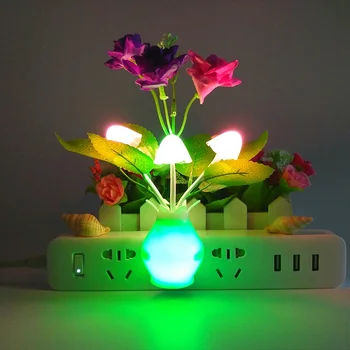 Romantiška šviesos kontrolės indukcijos LED tulip gėlių naktį šviesos diodų (LED) lempą, Namų Dekoro Vaikų nakties šviesos scenos šviesos naktį