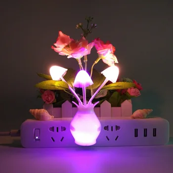 Romantiška šviesos kontrolės indukcijos LED tulip gėlių naktį šviesos diodų (LED) lempą, Namų Dekoro Vaikų nakties šviesos scenos šviesos naktį