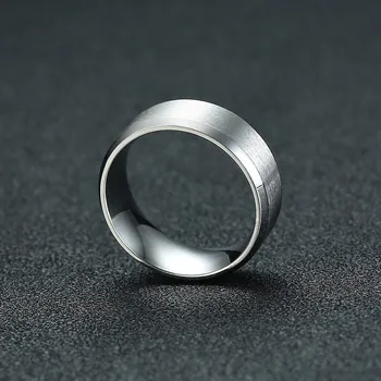 Modyle 2020 Naujas Mados 8mm Pilka Spalva Vyrų Nerūdijančio Plieno Vestuvių Pora Žiedas Niekada Išnyks