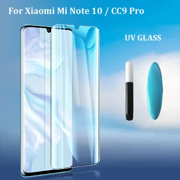 UV Grūdintas Stiklas Xiaomi Mi-10 Pastaba CC9 Pro UV Skysti klijai Ekrano apsaugos Xiomi Mi CC 9 Pro Note10 Redmi 8 pastaba 8T Pro