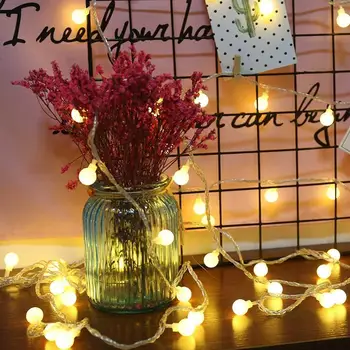 Vyšnių Kamuolius LED Pasakų String Žibintai su baterijomis, Vestuvių Miegamasis Kalėdų Lauko Girlianda Apdaila