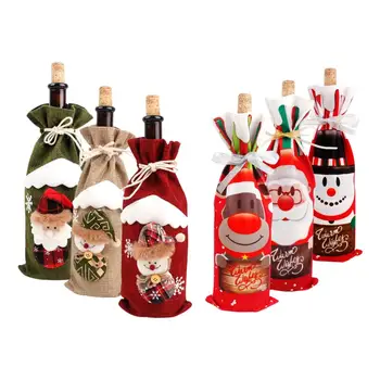 Kalėdinis Vyno Butelis Padengti Linksmų Kalėdų Dekoro Namai 2020 Gimdymo Noel Kalėdų Stalo Dekoras Kalėdų Dovana Naujųjų Metų 2021