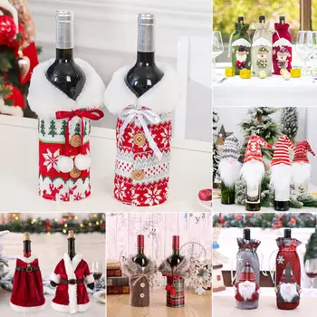 Kalėdinis Vyno Butelis Padengti Linksmų Kalėdų Dekoro Namai 2020 Gimdymo Noel Kalėdų Stalo Dekoras Kalėdų Dovana Naujųjų Metų 2021