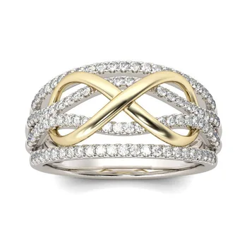 Prabanga Begalybės, Amžinybės Žiedas Cirkonis Kristalų Žiedo Kerai Sukimo Begalinis Aukso Spalvos 8 Žiedas Moterų Dalyvavimas Juvelyrikos Dovanos