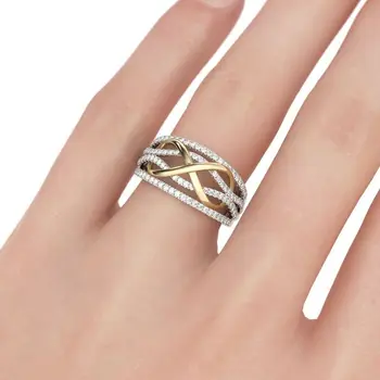 Prabanga Begalybės, Amžinybės Žiedas Cirkonis Kristalų Žiedo Kerai Sukimo Begalinis Aukso Spalvos 8 Žiedas Moterų Dalyvavimas Juvelyrikos Dovanos