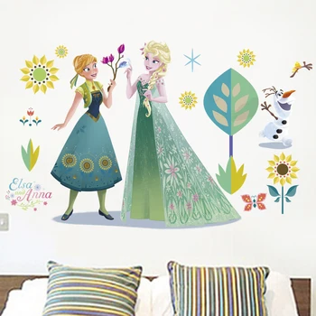 Animacinių filmų Elsa Anna princesė sienų lipdukai namų dekoro kambarį 