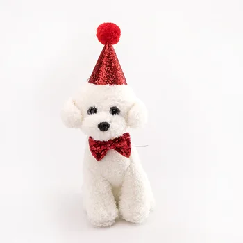 2vnt/komplektas Naminių Šunų Kepurės Su Bowknot Kačių ir Šunų Gimtadienis Kostiumas China Dizaino galvos Apdangalai Bžūp Skrybėlę Kalėdų Vakarėlį Augintiniai Priedai