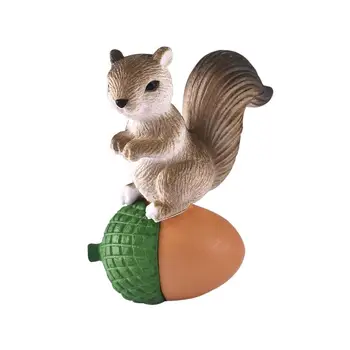 4pcs/Set Mielas Voverė Šeimos Modelis Animacinių filmų Gyvūnų Statulėlės Lėlių Tortas Namų Dekoro Miniatiūriniai Pasakų Sodo Puošmena
