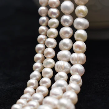 Yanqi 5-6/7-8mm Baltos spalvos Gėlavandenių Perlų Baroko Natūralaus Akmens Karoliukai, Apyrankės Papuošalai 