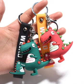 Animacinių filmų Dervos Žalias Dinozauras Key Chain paketų prižiūrėtojų raktinę Raktų pakabukas Moterų Maišelį, Gyvūnų, Kabamųjų Keychain Moterų Vestuves Dovana