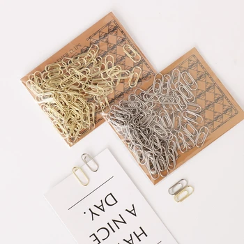 Aukso Mini sąvaržėlės 50Pcs Mažos Metalinės Sąvaržėlės 15mm Aukso Apkalos Apdailos Žymes Office Mokyklos Raštinės Prekes