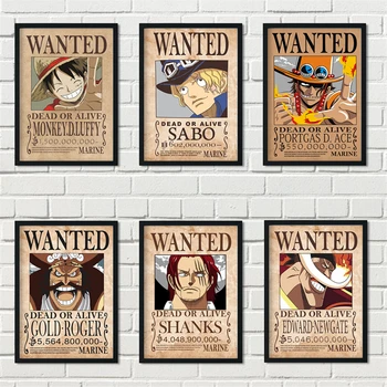 Animacinių filmų Namų Dekoro Siena Lipdukas Retro Norėjo Vienas Gabalas Japonų Anime Luffy Darželio Vaikų Kambario plakatai, drobė, tapyba M609