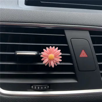 2 vnt spalvos Mažų daisy Automobilių kvepalai įrašą Lady automobilio oro kondicionierius apdailos kvepalai gėlių Automobilių-stiliaus Automobilio Oro Gaiviklis