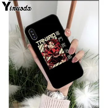 Yinuoda Anime Demon Slayer Kimetsu nr. Yaiba TPU Soft black Telefono dėklas skirtas Apple iPhone 8 7 6 6S Plus X XS MAX 5 5S SE XR Dangtis