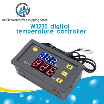 W3230 DC 12V 24V 110V, 220V AC Skaitmeninis Temperatūros Reguliatorius LED Ekranas Termostatas Su Šildymo, Vėsinimo Jungiklis NTC Jutiklis