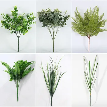 Daugiau stiliaus Dirbtiniai Lapai, Šakos Modeliavimas Augalų Eukalipto Didelė Puokštė Plastikiniai Namų Puošybai Žalia modeliavimas augalų