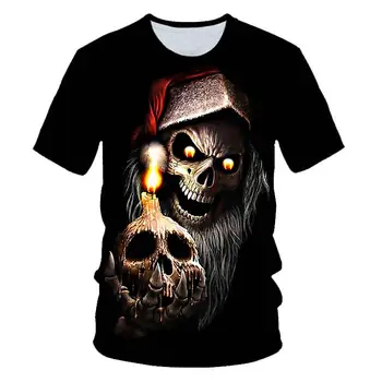 Naujas produktas karšto pardavimo vyriški vasaros kaukolė pokerio spausdinti vyriški trumparankoviai marškinėliai 3D marškinėliai atsitiktinis kvėpuojantis sezono hip-hop hip-