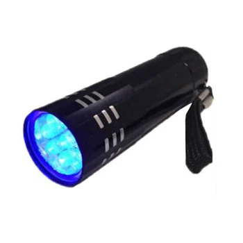 9 LED Mini UV ULTRA VIOLET Žibintuvėlį, Fakelą 4.5 v Šviesos Vandeniui Aliuminio Lempos Lauko Nešiojamų Taktinis Apšvietimo Priemonė