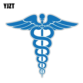 YJZT 14.6 CM*12.7 CM Medicinos Pasirašyti Gydytojo Medicinos Mėlyna PVC Motociklo Automobilių Lipdukas 11-00729