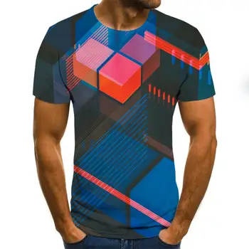 Vasaros trimatis 3D išmaišykite T-shirt Vyrai Moterys Mados 3D Marškinėliai trumpomis Rankovėmis Harajuku Hip-Hop Mielas Marškinėlius