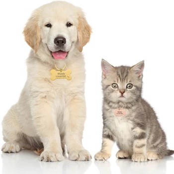 Asmeninį Šuo ID Tegus Keychain Graviruotas Pet ID Pavadinimą Katės Mažylių Šunų Antkaklis Žymeklį Pakabukas paketų prižiūrėtojų raktinę Kaulų Naminių Reikmenys