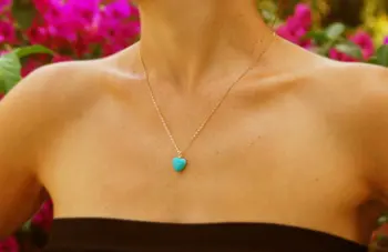 FLTMRH turquoises pendentif amethyste Akmens Pakabukas Grandinės Karoliai Moterų Papuošalai