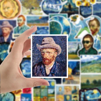 10/50 Vnt/set Tapybos Van Gogh Vandeniui PVC Lipdukai Bagažo 