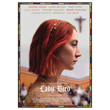 Meno Lady Bird Filmą Greta-Gerwig-Filmas-Saoirse-Rona Filmo plakatus Nuotraukas apdaila Geros Kokybės, Retro Kavinė Baras kambarį