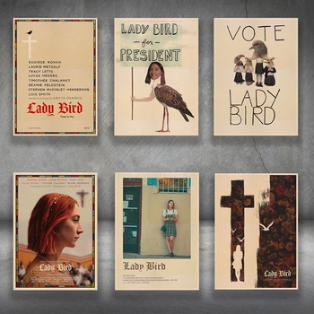 Meno Lady Bird Filmą Greta-Gerwig-Filmas-Saoirse-Rona Filmo plakatus Nuotraukas apdaila Geros Kokybės, Retro Kavinė Baras kambarį