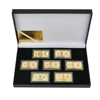 WR 7pcs/daug JAV Dolerių Iššūkis Aukso Juosta su Monetos Turėtojas Amerikos Kolekcionavimo Monetos, Aukso Nustatyti, Suvenyrai, Dovanos Dropshipping