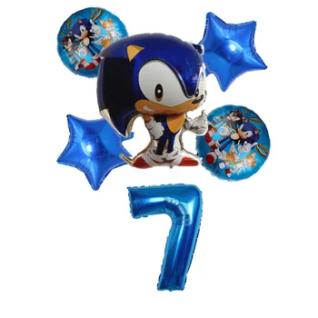 6pcs/daug Sega, Sonic The Hedgehog Balionai Super Herojus 32inch Skaičius Folija Balionas Berniukas, Mergaitė Laiminga Brithday Šalies Balionų Dekoras
