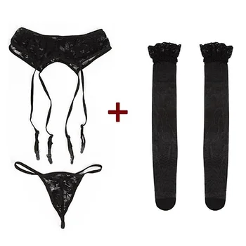 3 Vnt Seksualus Moteriškas Apatinis Trikotažas, Mados Seksualių Moterų Nėriniai Lėlės Diržas, Kojinės, Apatiniai, Naktiniai Drabužiai Plonas Kietas Keliaraištis Seksuali Underwears #30