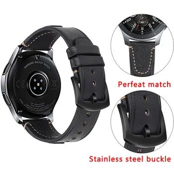 Karvės odos odinis dirželis žiūrėti 22mm samsung Galaxy žiūrėti 46mm Už Huawei žiūrėti GT 22mm moterų watchbands Vyrų Strap Quick Release