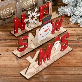 1pcs 2020 Kalėdinė Dekoracija Mediniai Snaigės Darbalaukio Dekoro Kalėdų Dekoracijas Namų Navidad Noel Kalėdos Naujųjų Metų Dovana-S