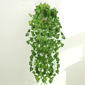 Namų Dekoro Žaliųjų Augalų Gebenės Lapų Dirbtinių Gėlių Plastiko Girliandą Vynuogių Dirbtinės Sienos Modeliavimas Lapų Rotango Gėlės