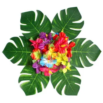 12pcs Dirbtinis Atogrąžų Palmių Lapų Havajų Luau Šalis Vasaros Džiunglių Tema Šalies Apdaila Vestuvių, Gimtadienio Namų Stalo Dekoras