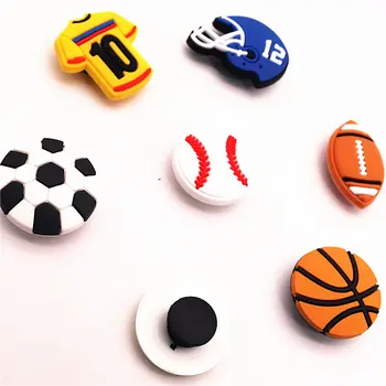 1pc PVC Sporto Stiliaus Batų Apdaila Krepšinio/Futbolo/Teniso/Krepšinio/Futbolo Modelio Batų Pakabukai Reikmenys croc jibz Vaikai