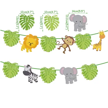 Džiunglių Šalis Gyvūnų Popieriaus Reklama 1-ojo Gimtadienio Dekoracijos Vaikams 