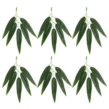 50pcs Imituojamas Bambuko Lapų Dirbtiniai Augalai, Dekoracijos Bambuko Filialai Netikrą Filialai Ornamentas 